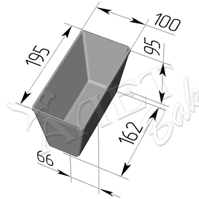 Форма для хлеба  алюминиевая  Л10-1 (195 х 100 х 95 мм) 