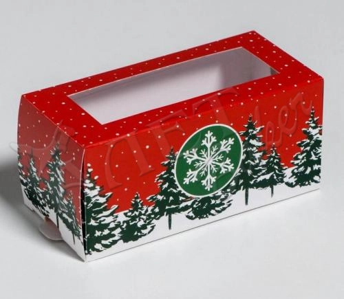 Коробочка для макаронс "Новый год" 12х5,5х5,5 см