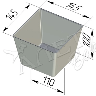 Форма для хлеба  алюминиевая  (145х145х100 мм)