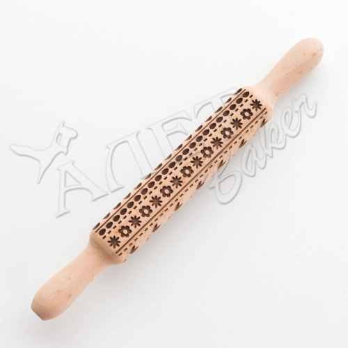 Скалка "Пасхальные зайчики", 35х18,5х4 см