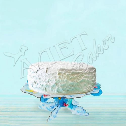 Подставка для пирожных " С Днем Рождения" Единорог, на ножках, д.25, h 16 см (картон)