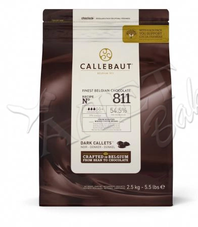 Шоколад Callebaut Темный в галетах, 54,5% какао,2,5 кг