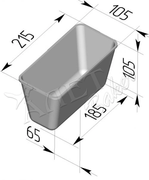Форма для хлеба  алюминиевая  Л-10  (215 х 105 х 105 мм)