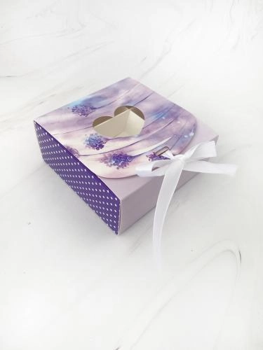 Коробка с окошком под 9 конфет, 11,5х11,5х5 см."Лаванда" (5 шт) 