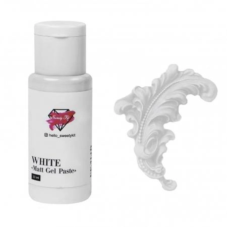 Водорастворимая пищевая гуашь MATT GEL PASTE WHITE (Белый) 30 мл