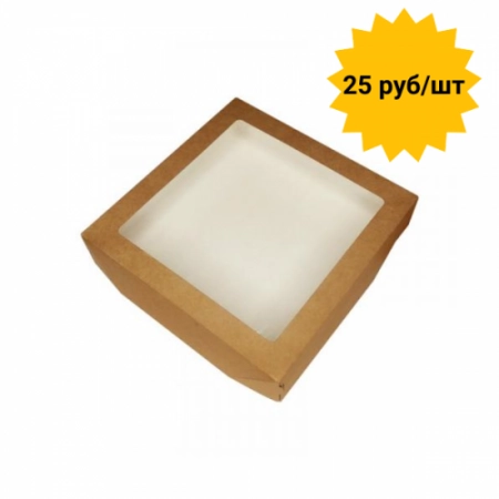 Кондитерская коробка с окошком 20х20х4,5 см (25 шт) 