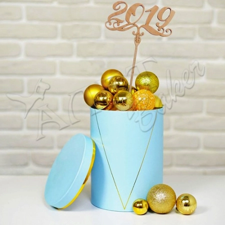 Топпер деревянный 2019,  120х57мм