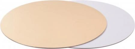 Подложка для торта круглая  d24 см, 3,2 мм золото/белая