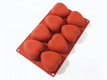 Форма силиконовая Сердца 3D, 8 ячеек