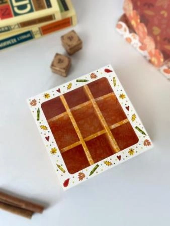 Коробка с обечайкой под 9 конфет, 13,7х13,7х3,7 см, "Звонок"