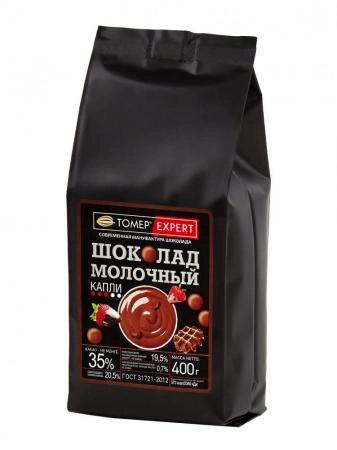 Шоколад Томер Эксперт Молочный 35%, капли, 0,4 кг