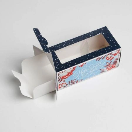 Коробочка для макаронс "Новогодняя сказка" 12х5,5х5,5 см