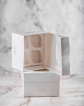 Коробка под капкейки "LUXURIOUS" 16,5х16,5х11см (на 4 шт)